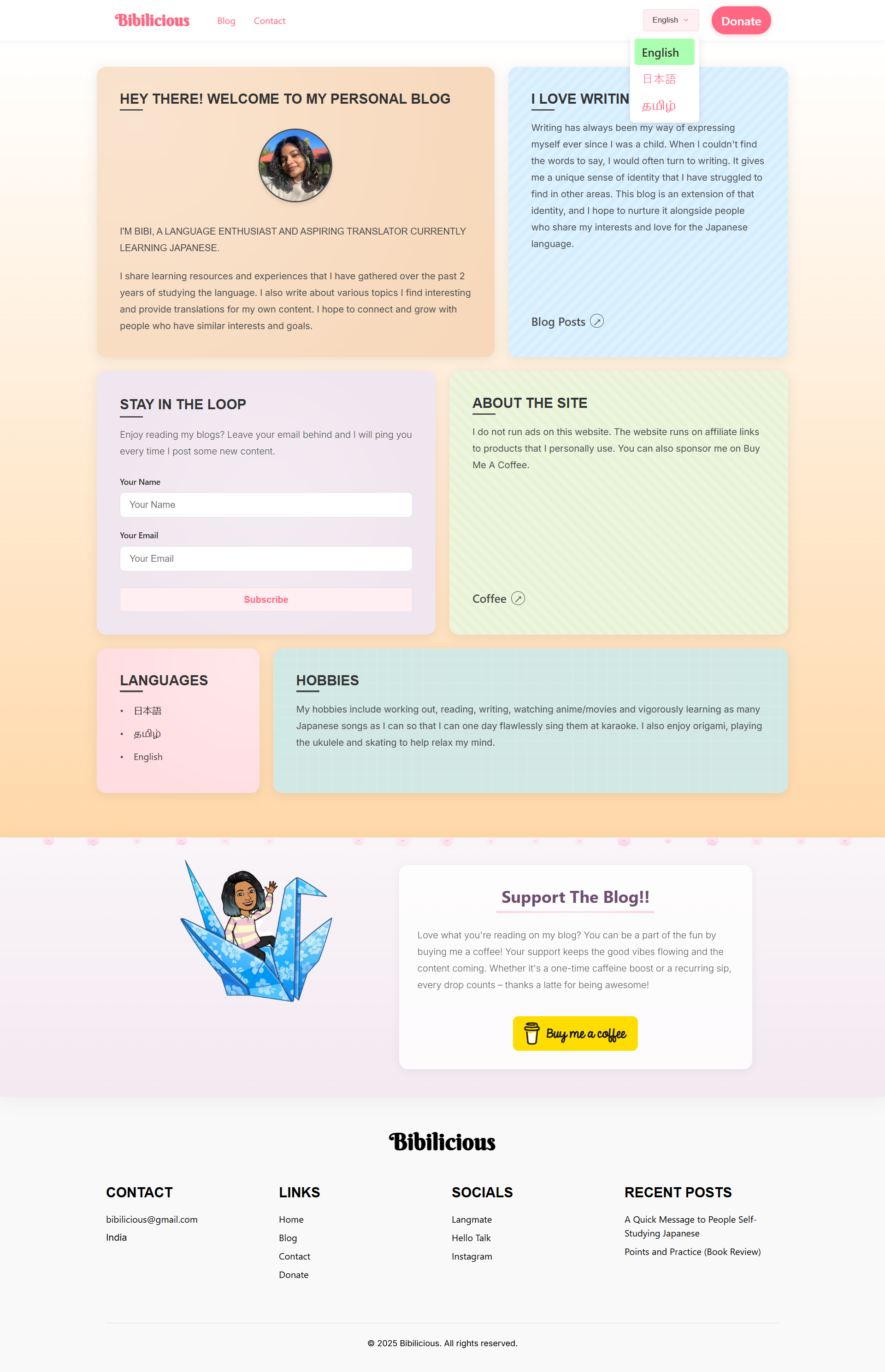 Bibilicious English homepage