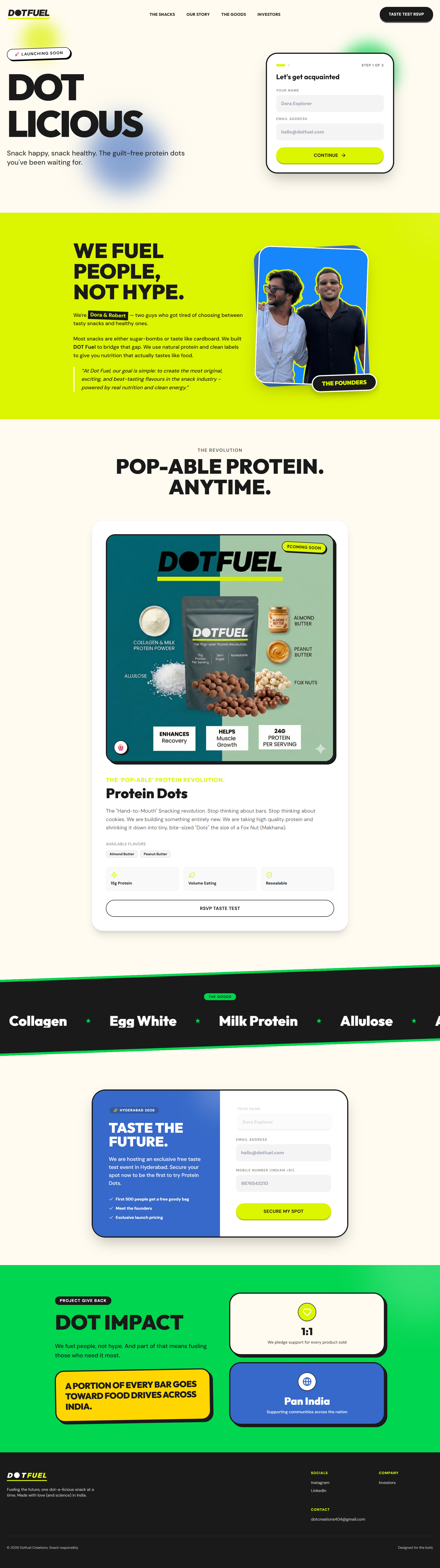 Dot Fuel landing page